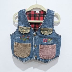 Vintage Toddler Denim Kids Vest Size 2T Retro Feel